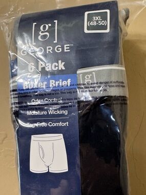 George Navy Boxer Briefs - Men's 6 Pack